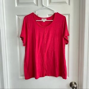 Style & Co Simple V-neck T-shirt in Red - Size L